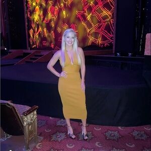 HALTER BACKLESS LOW CUT DRESS